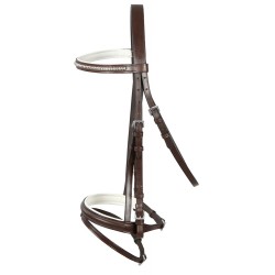 Snaffle bridle with metal stud browband
