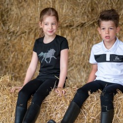 Cavalliera - Riding Top for Kids CRYSTAL FOAL - Short Sleeve, Equestrian Apparel