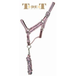 TdeT Paris Grey Two-Toned Halter with Lead - Horse